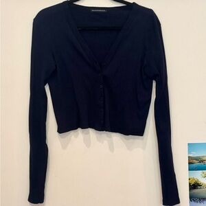 Brandy Melville Navy Button-Down Shirt